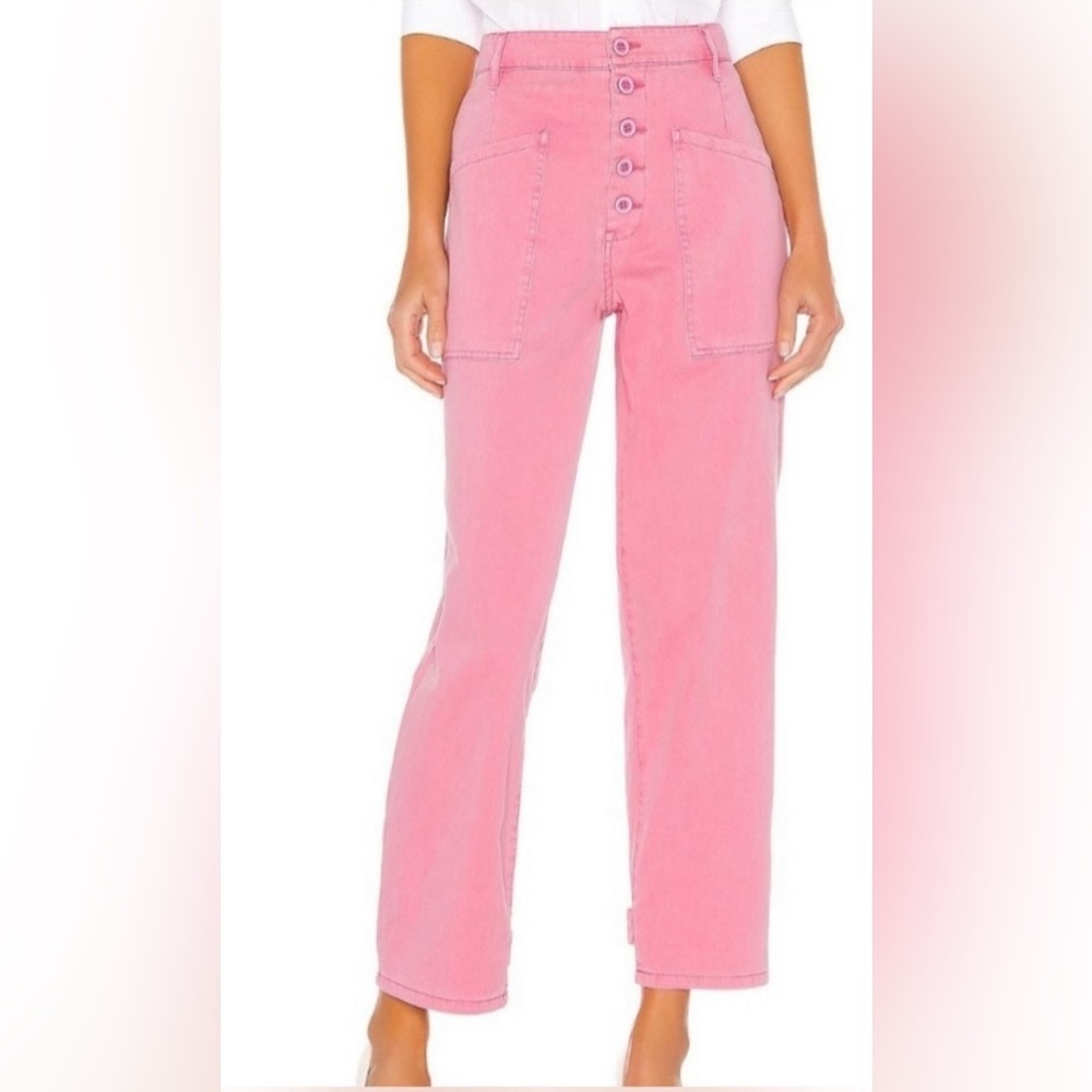 Pistola Tammy Flamingo Pink High Rise Cotton Trouser Pants Cargo Women’s 28